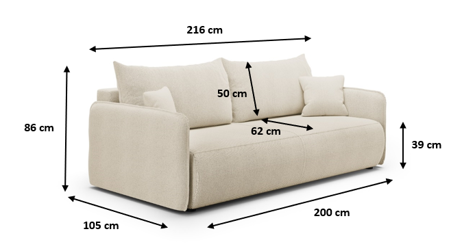 wymiar Sofa Leone